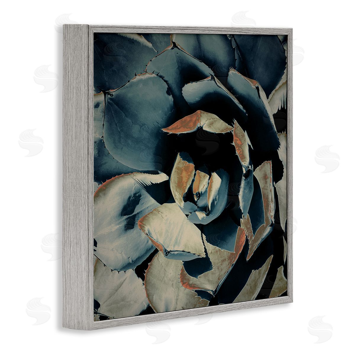 Irena Orlov Modern Succulent Leaves Gray Framed Glicee Wall Art Print
