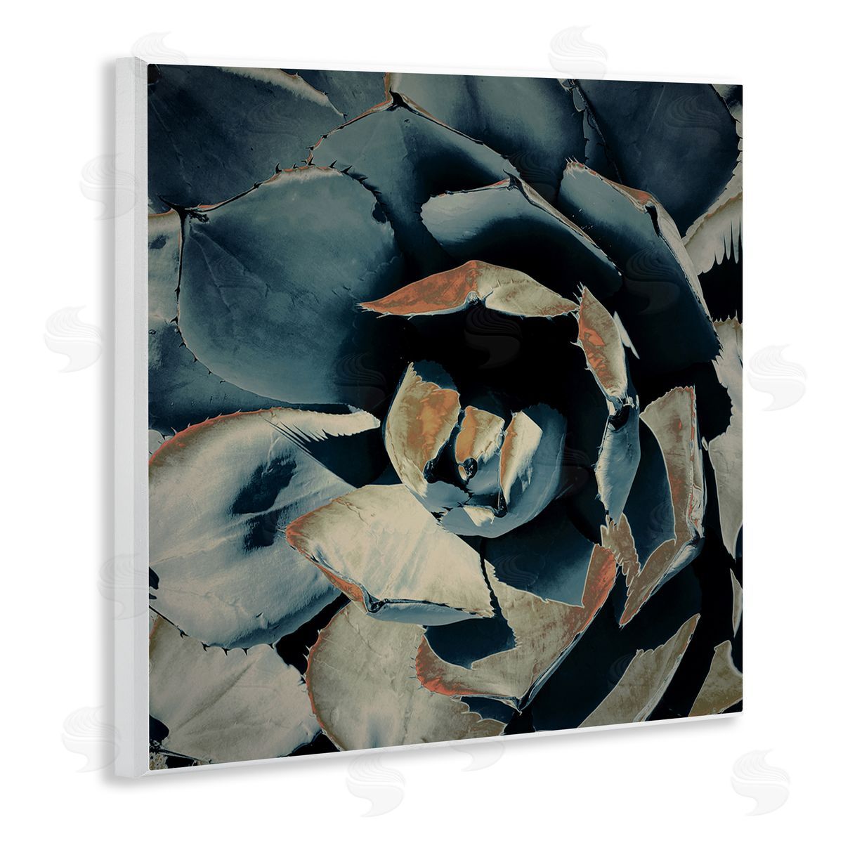 Irena Orlov Modern Succulent Leaves Wooden Wall Plaque Art Print