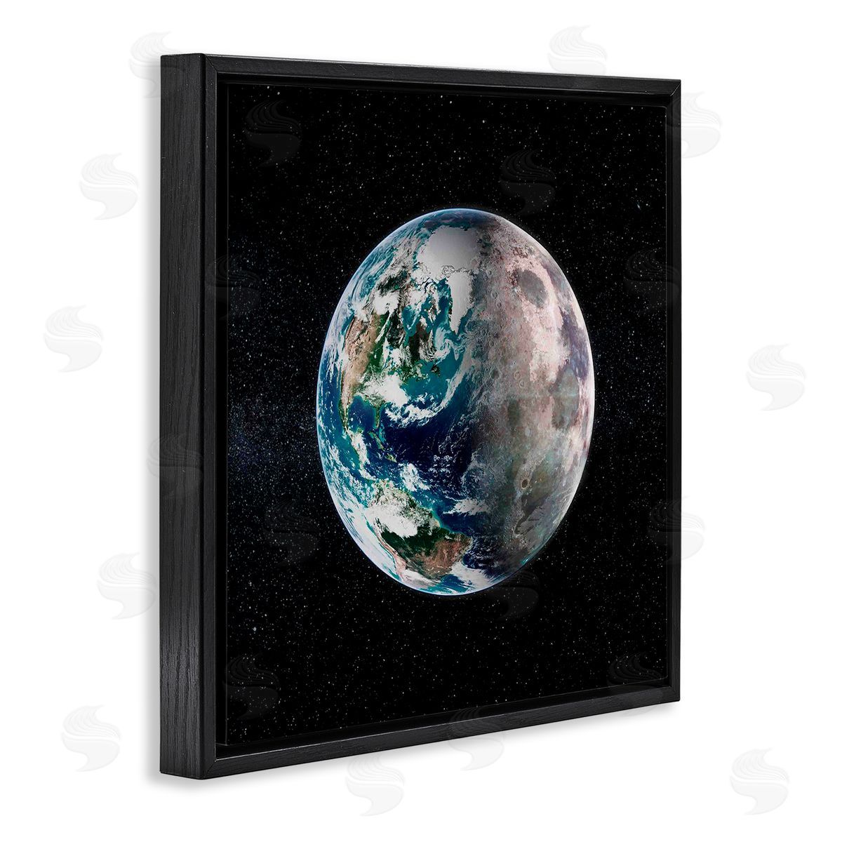 Grace Popp Earth in Galaxy Black Floating Frame Canvas Wall Art Print