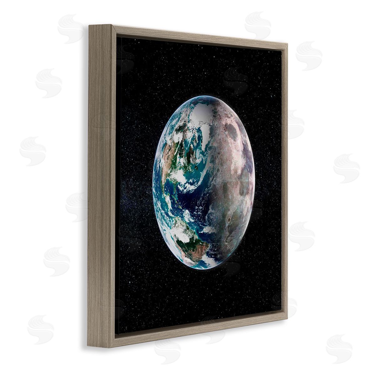 Grace Popp Earth in Galaxy Brown Floating Frame Canvas Wall Art Print