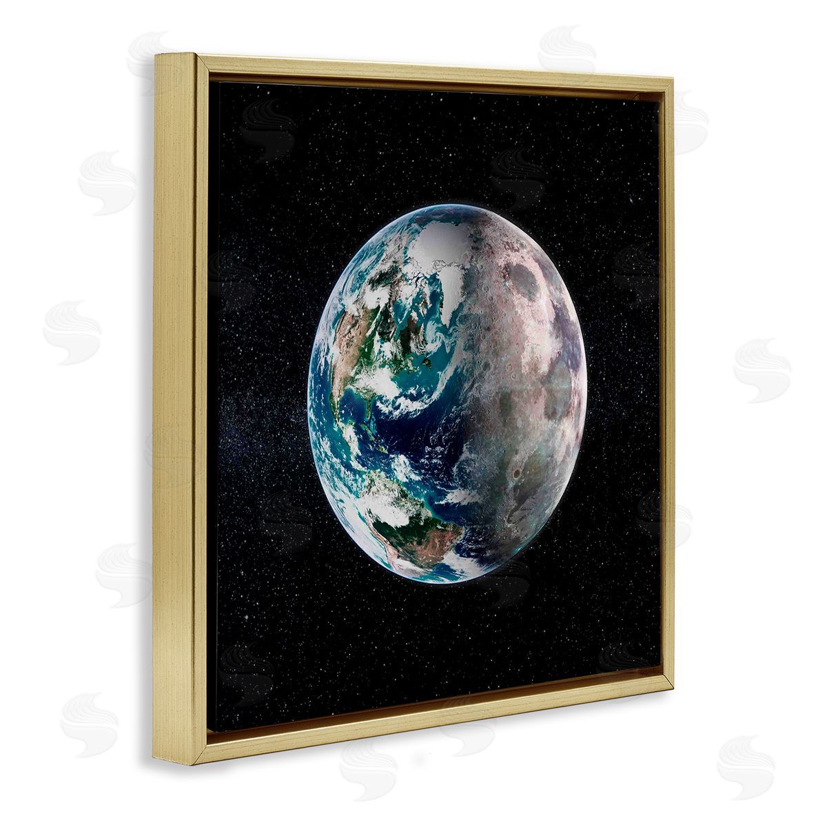 Grace Popp Earth in Galaxy Gold Floating Frame Canvas Wall Art Print