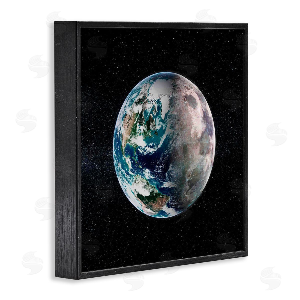 Grace Popp Earth in Galaxy Black Framed Glicee Wall Art Print