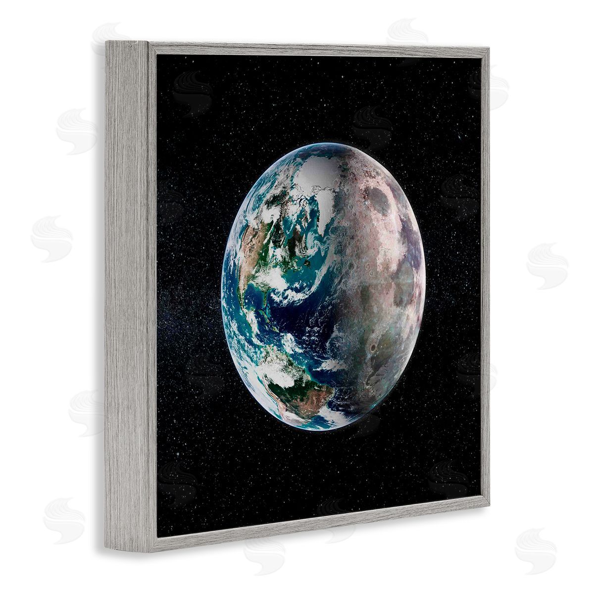 Grace Popp Earth in Galaxy Gray Framed Glicee Wall Art Print