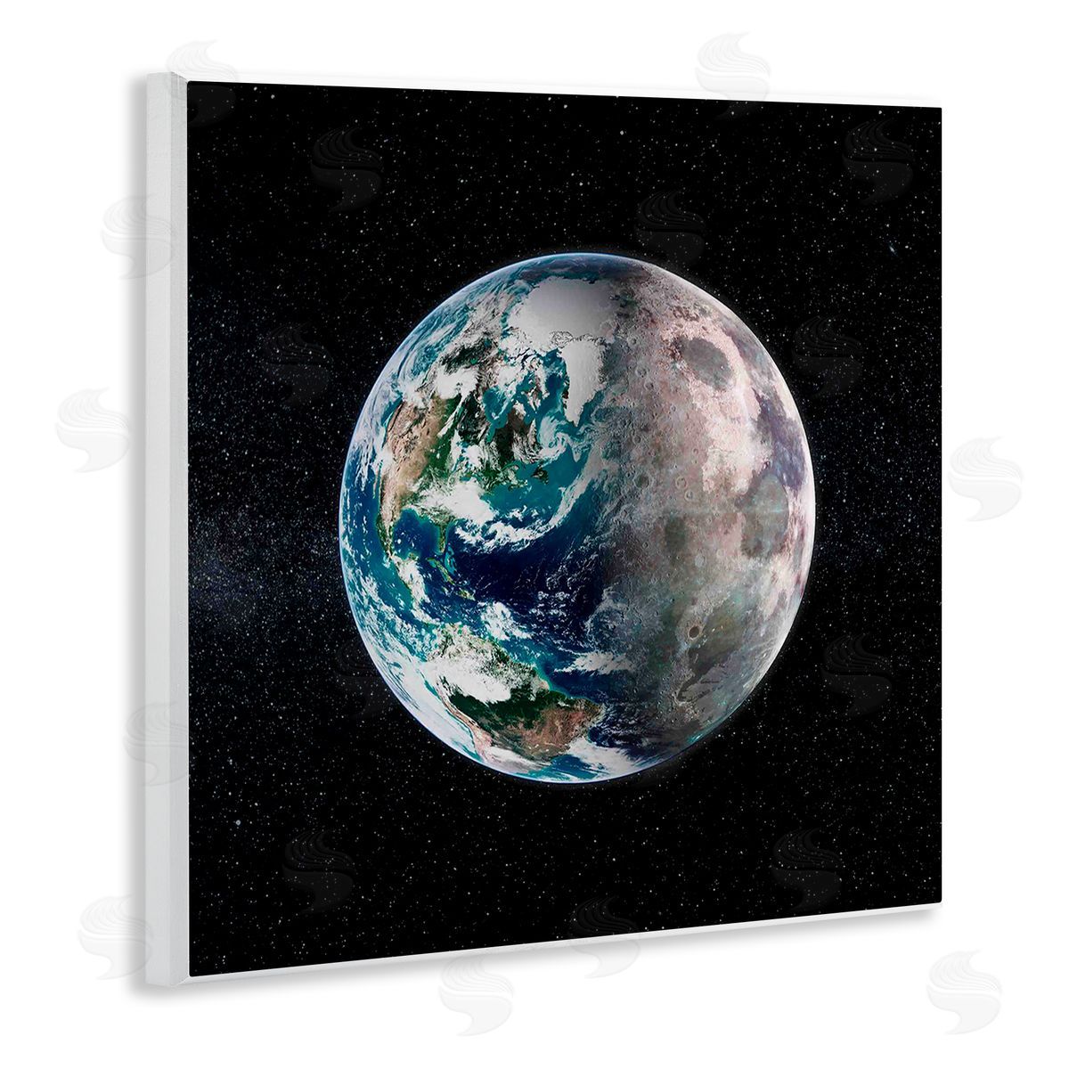 Grace Popp Earth in Galaxy Wooden Wall Plaque Art Print