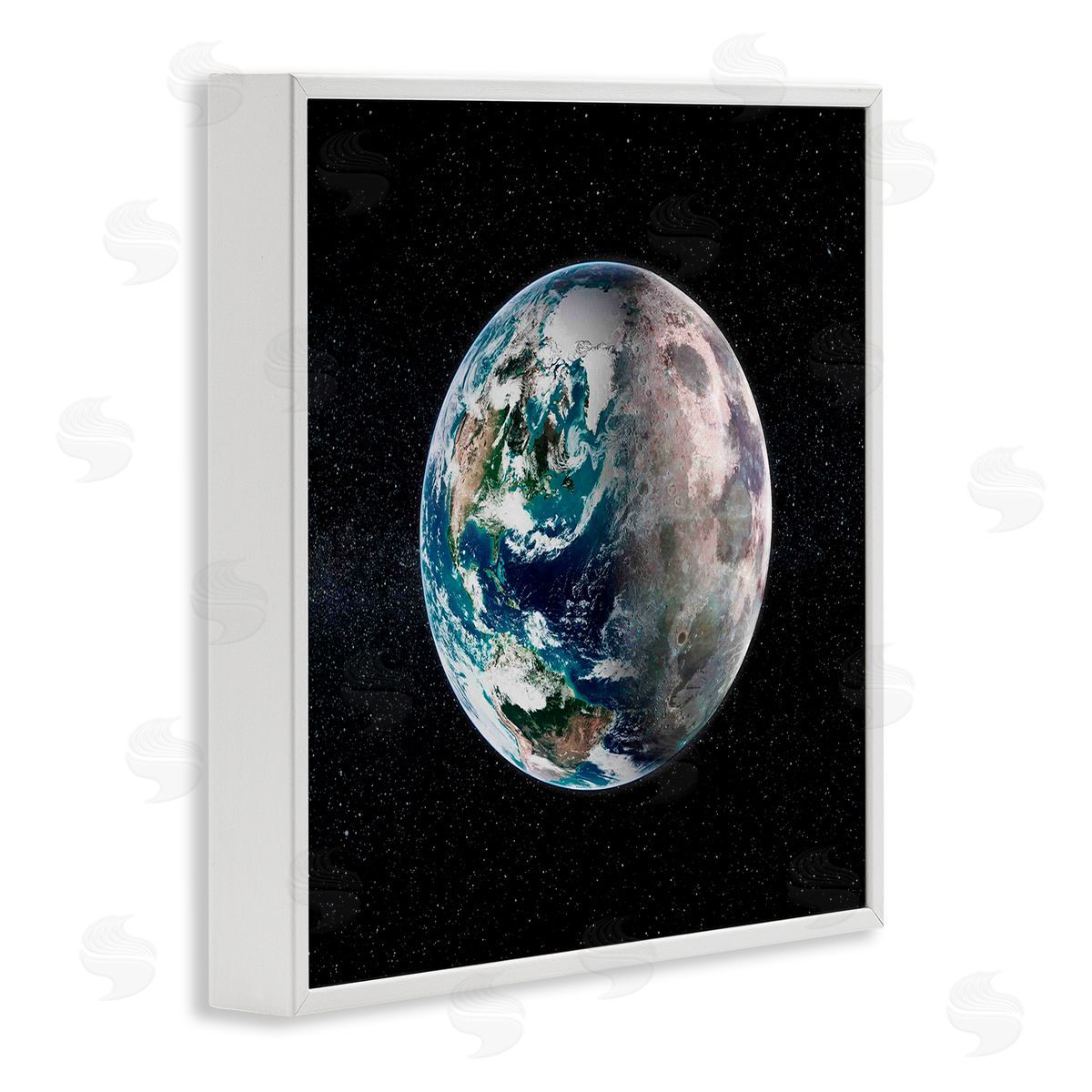 Grace Popp Earth in Galaxy White Framed Glicee Wall Art Print