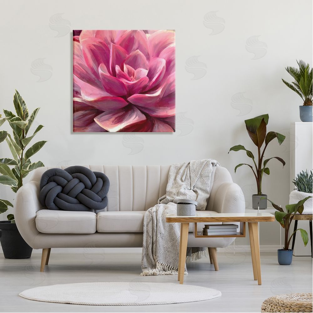 Amy Hall Pink Succulent Leaves Canvas Wall Art in Room