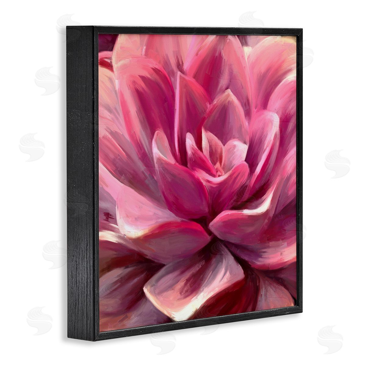 Amy Hall Pink Succulent Leaves Black Framed Glicee Wall Art Print