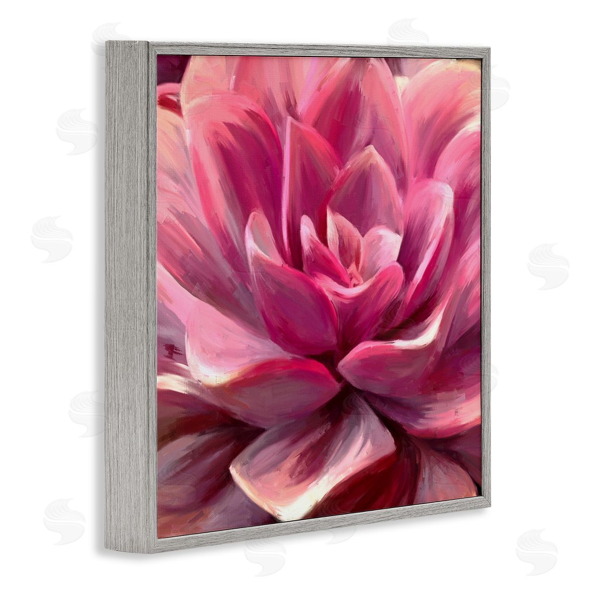 Amy Hall Pink Succulent Leaves Gray Framed Glicee Wall Art Print