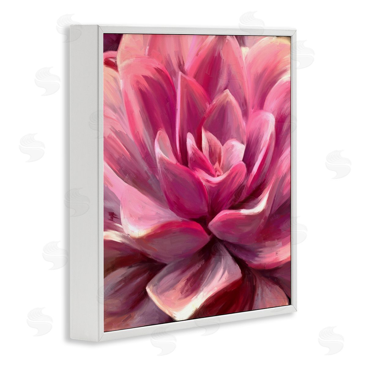 Amy Hall Pink Succulent Leaves White Framed Glicee Wall Art Print