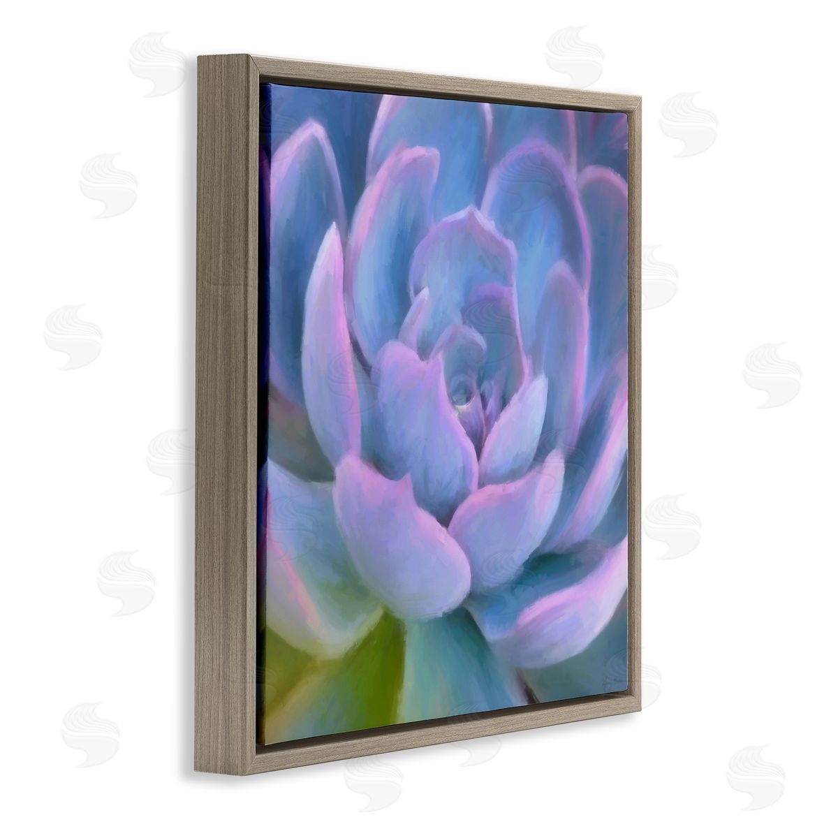 Amy Hall Purple Modern Succulent Brown Floating Frame Canvas Wall Art Print