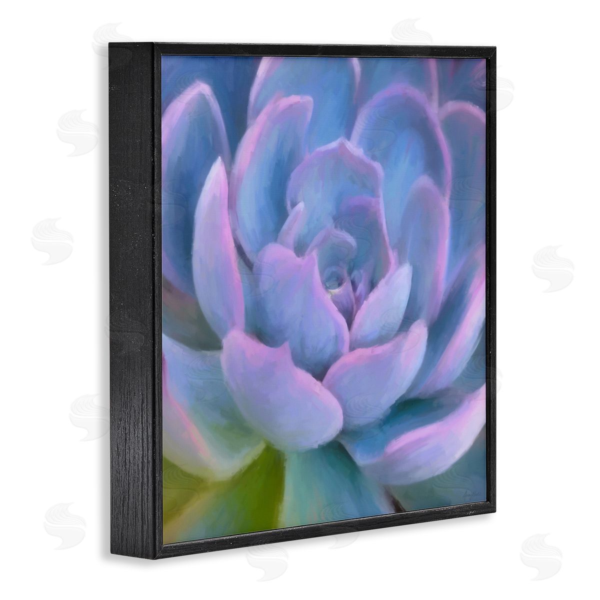 Amy Hall Purple Modern Succulent Black Framed Glicee Wall Art Print