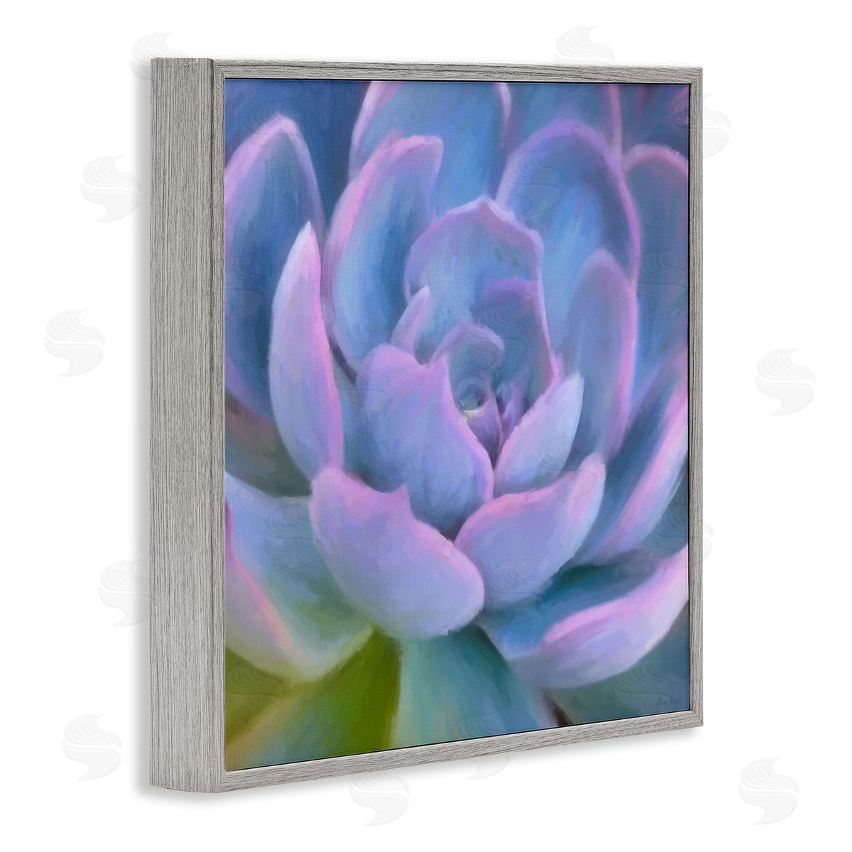 Amy Hall Purple Modern Succulent Gray Framed Glicee Wall Art Print