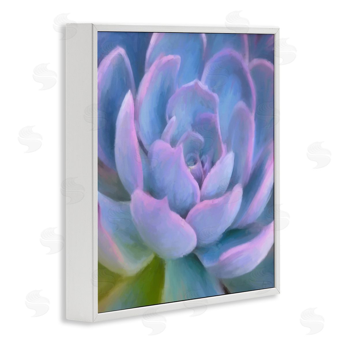 Amy Hall Purple Modern Succulent White Framed Glicee Wall Art Print