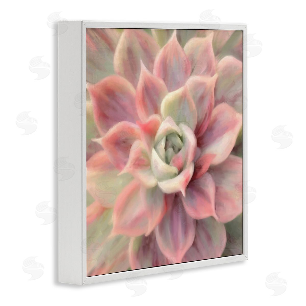 Amy Hall Pink Symmetrical Succulent White Framed Glicee Wall Art Print