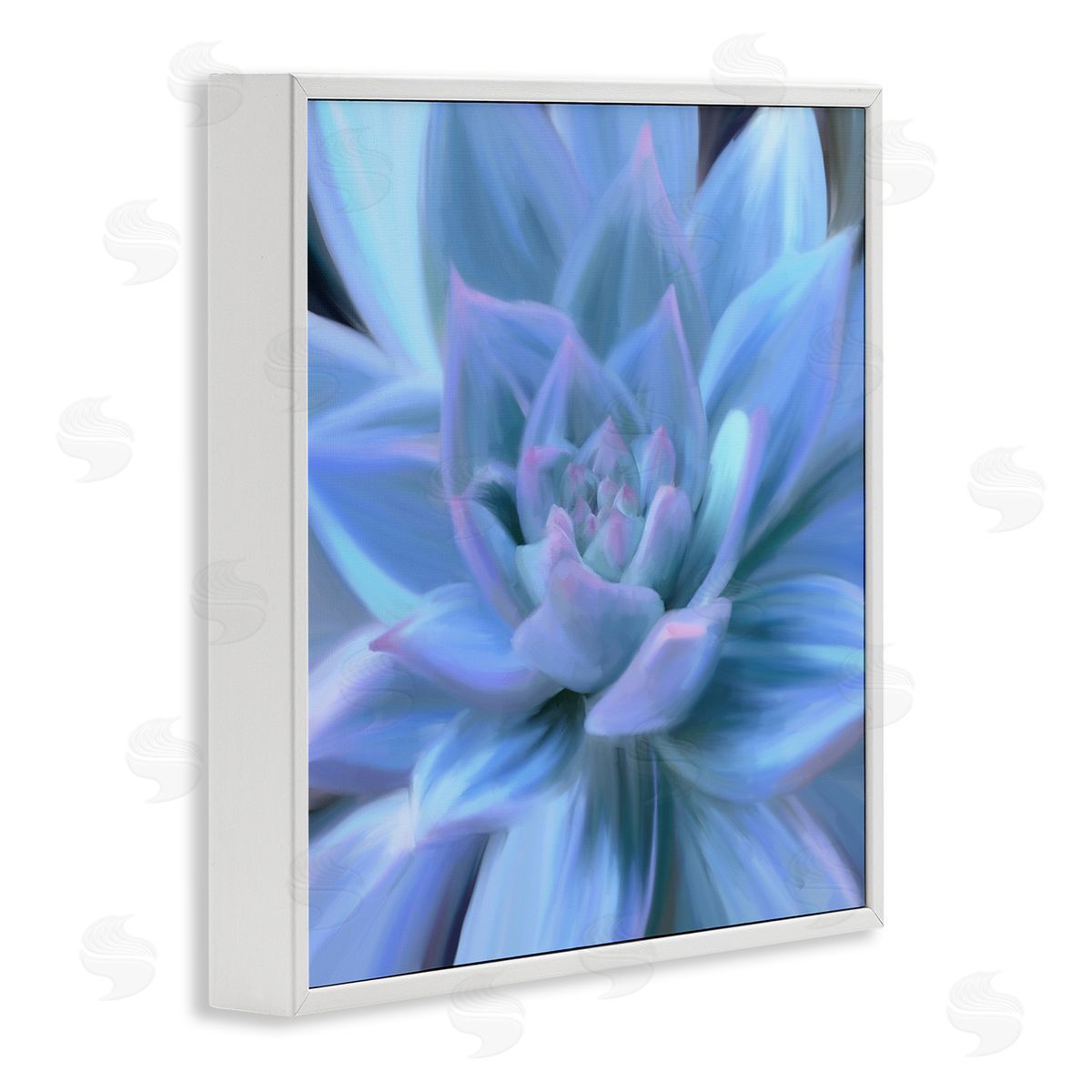 Amy Hall Blue Plant Petals White Framed Glicee Wall Art Print