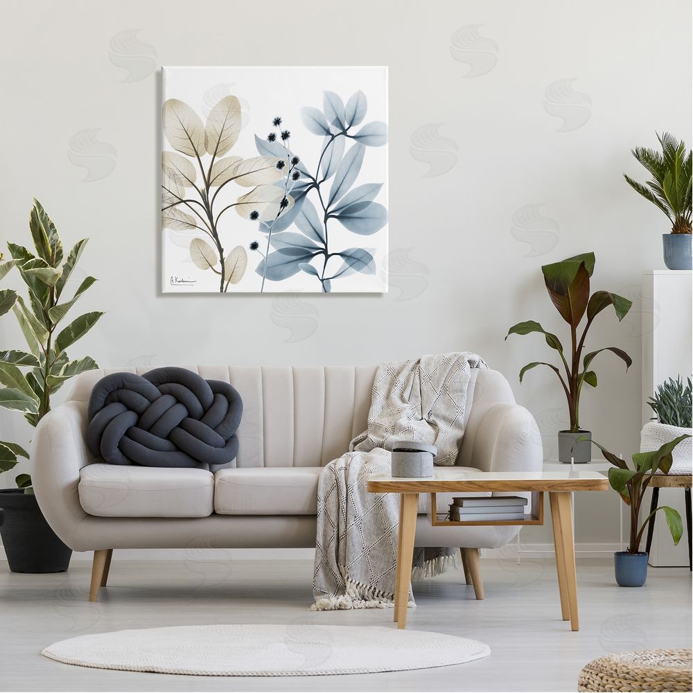 Albert Koetsier Blue & Beige Plants Canvas Wall Art in Room