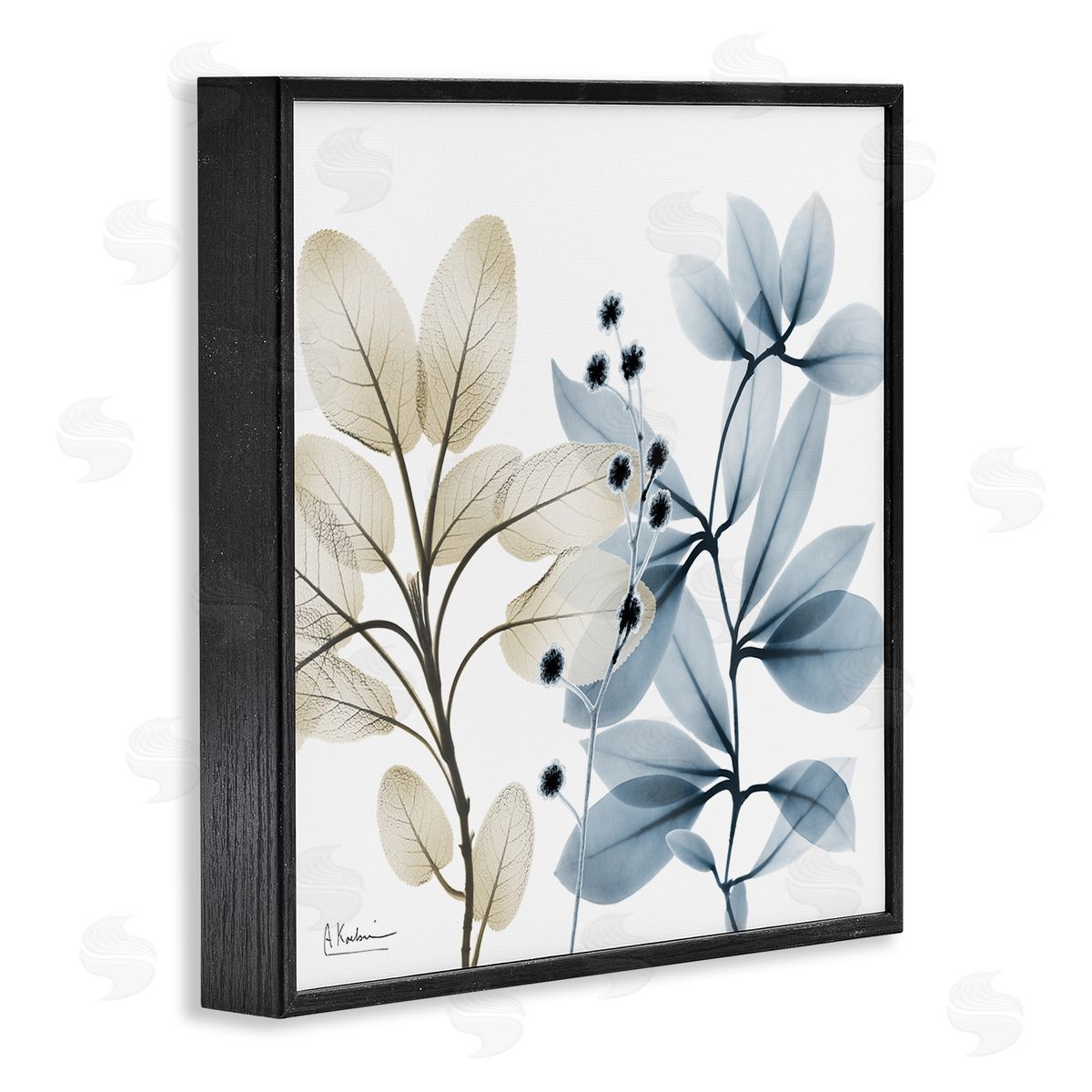 Albert Koetsier Blue & Beige Plants Black Framed Glicee Wall Art Print