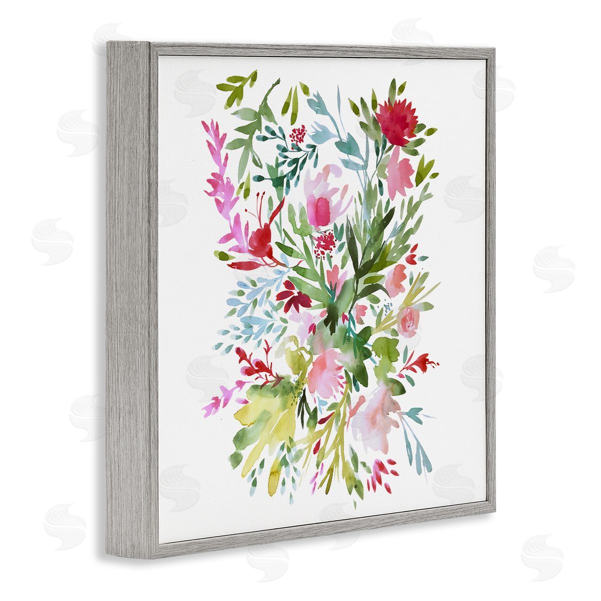 Claudia Bianchi Garden Flowers Pattern Gray Framed Glicee Wall Art Print
