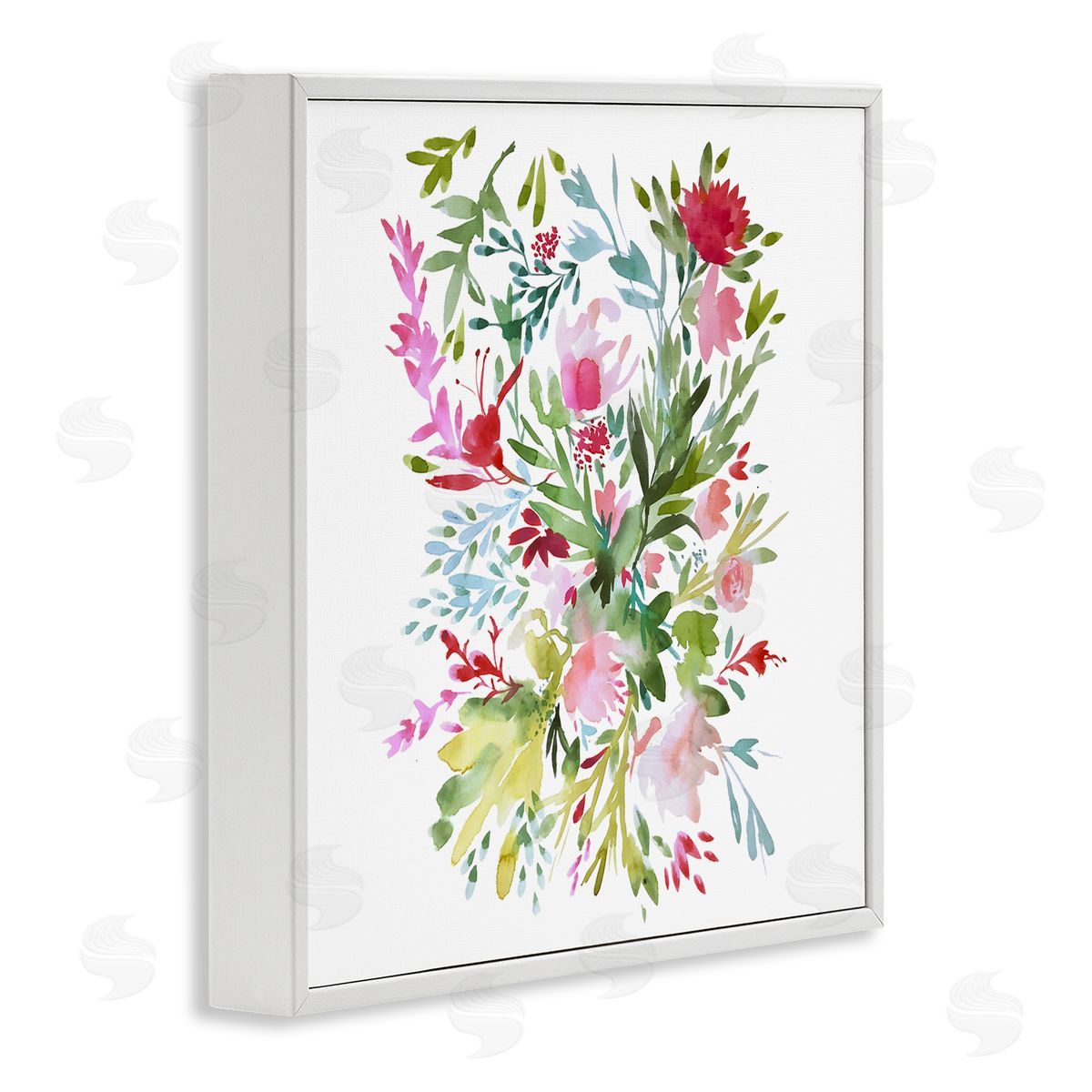 Claudia Bianchi Garden Flowers Pattern White Framed Glicee Wall Art Print