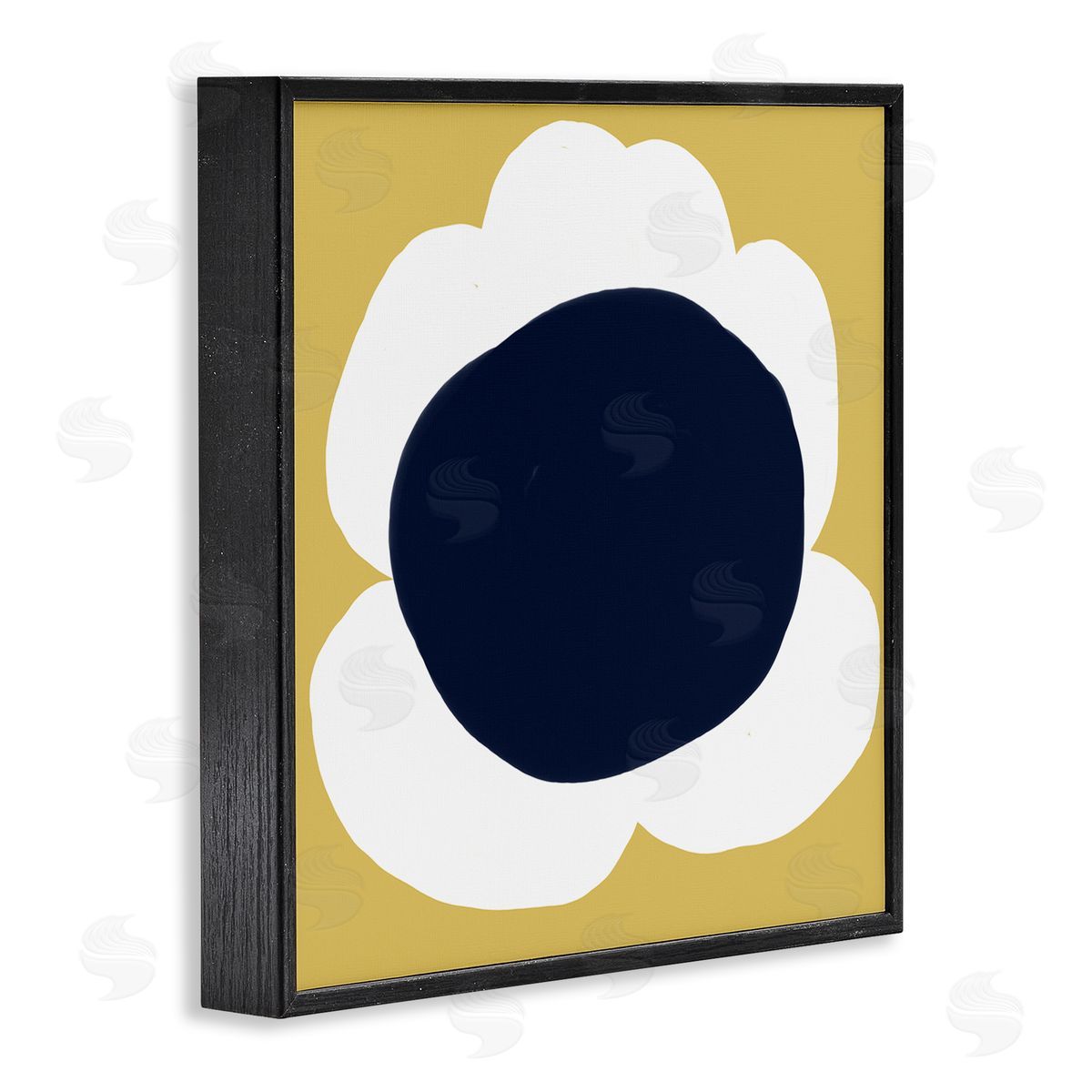 Deborah Velasquez Modern Flower on Yellow Black Framed Glicee Wall Art Print