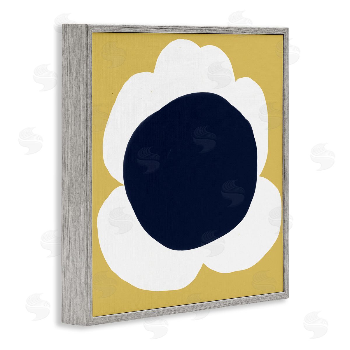 Deborah Velasquez Modern Flower on Yellow Gray Framed Glicee Wall Art Print