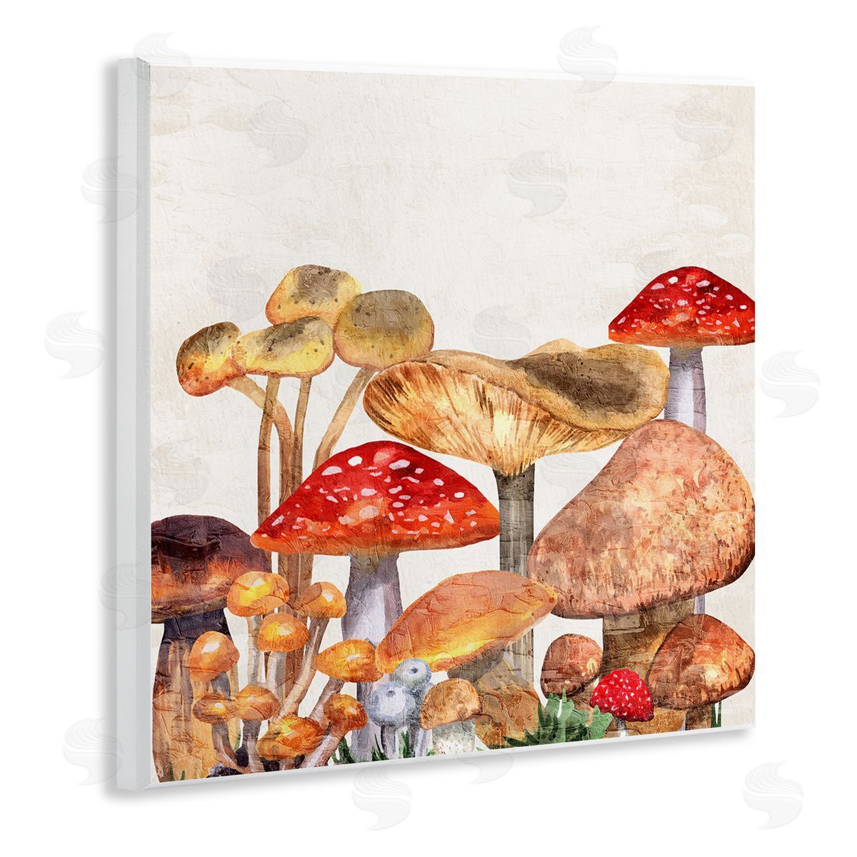 Rustic Woodland Mushrooms Wood Plaque Wall Art, Home Decor by Kim Allen