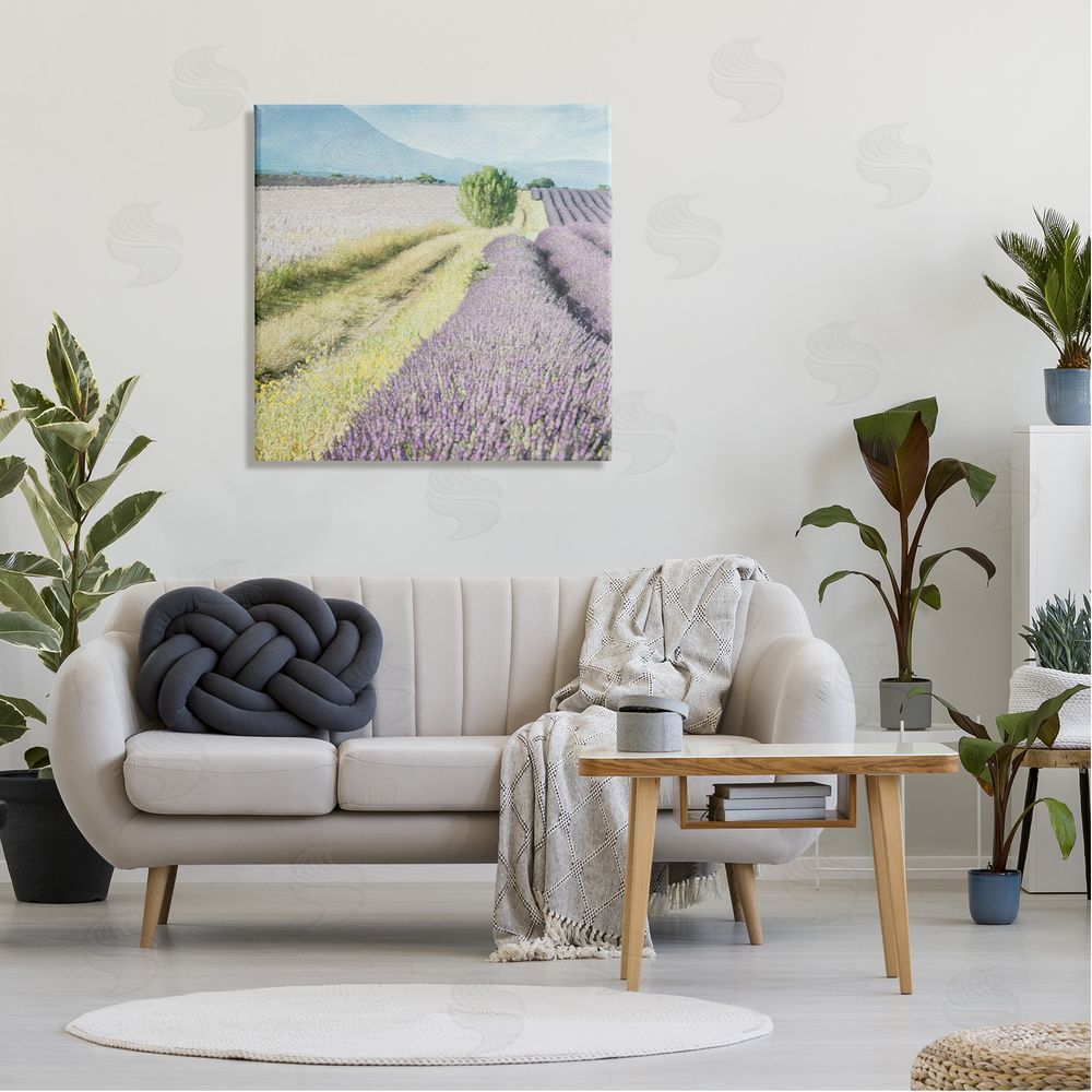 LSR Design Studio Country Lavender Fields Canvas Wall Art in Room