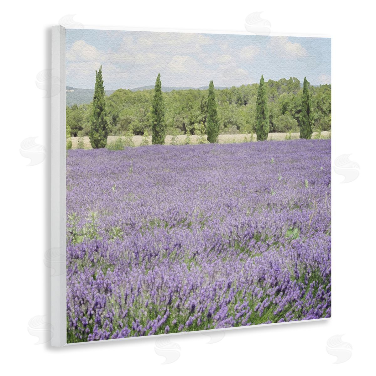 LSR Design Studio Country Lavender Meadow Wooden Wall Plaque Art Print