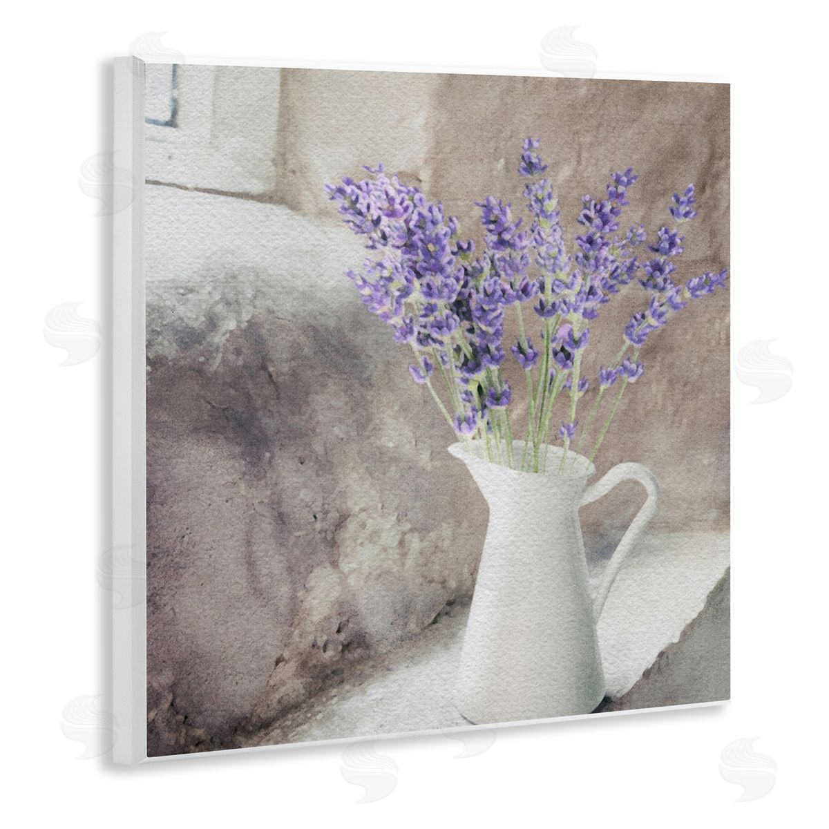 LSR Design Studio Lavender Vase in Window Wooden Wall Plaque Art Print