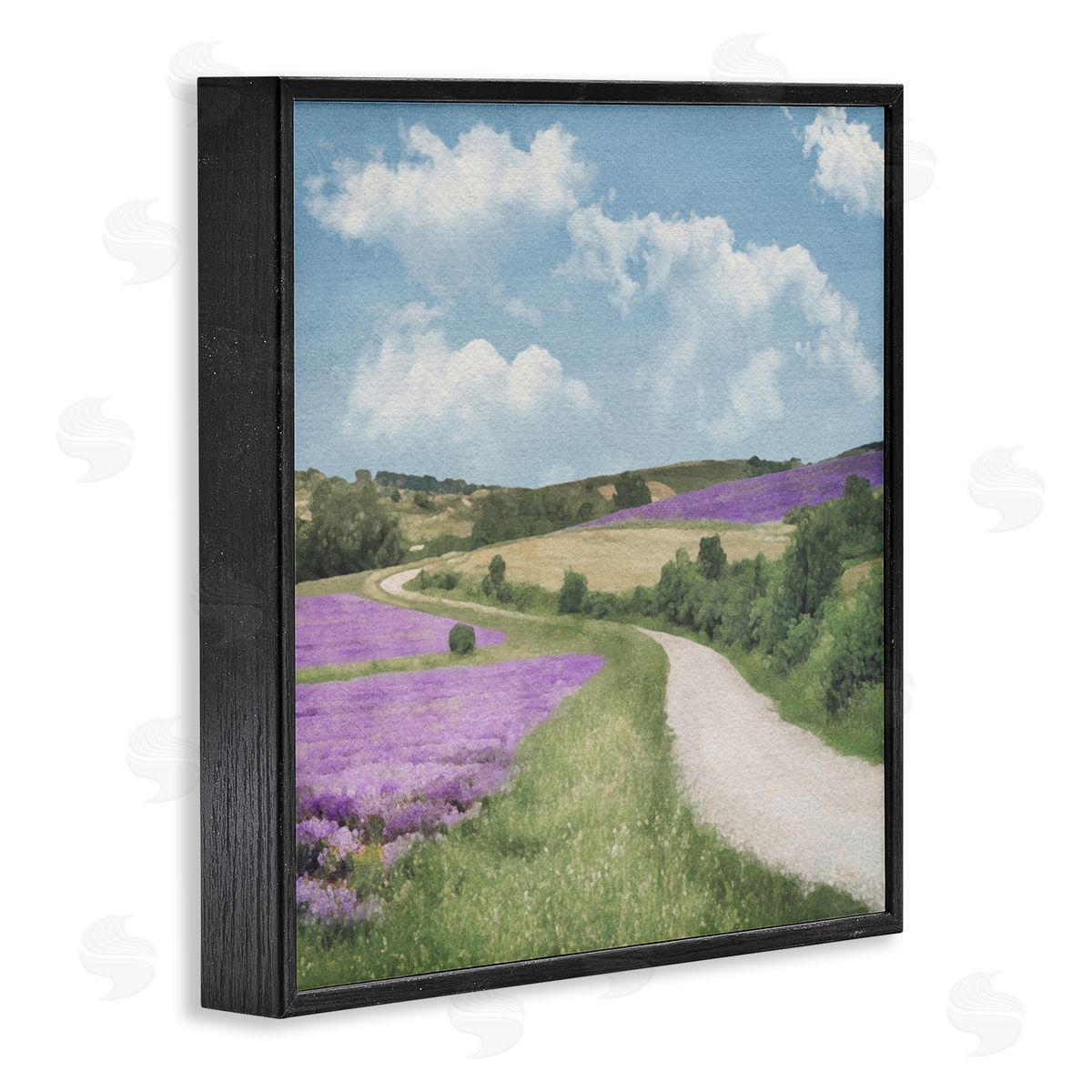 LSR Design Studio Path in Lavender Field Black Framed Glicee Wall Art Print