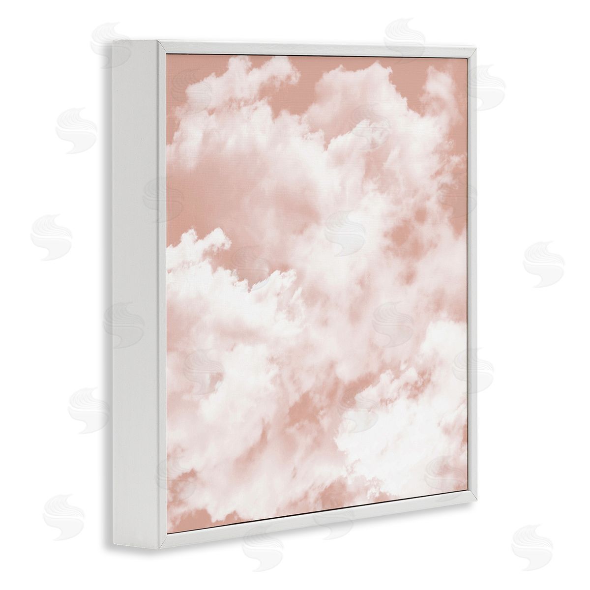 LSR Design Studio Pastel Pink Clouds White Framed Glicee Wall Art Print