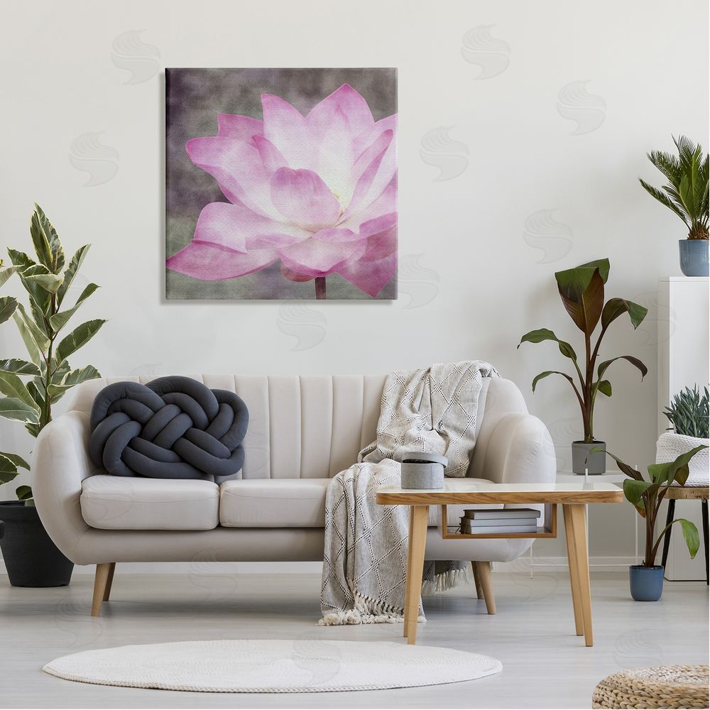 LSR Design Studio Purple Pond Lily  Canvas Wall Art in Room