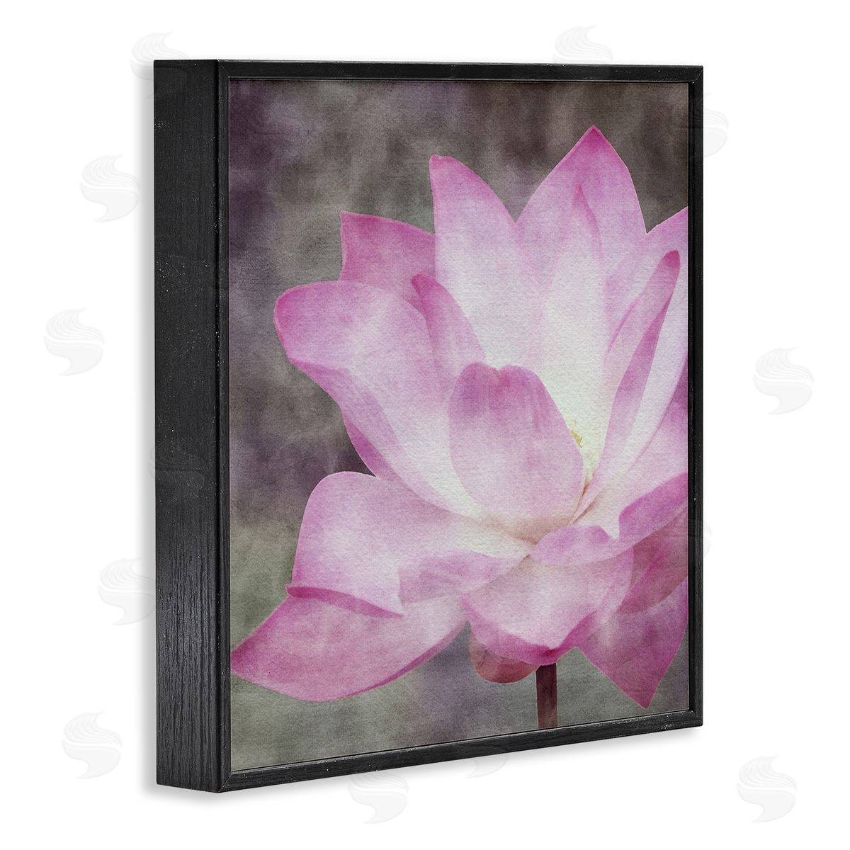 LSR Design Studio Purple Pond Lily  Black Framed Glicee Wall Art Print