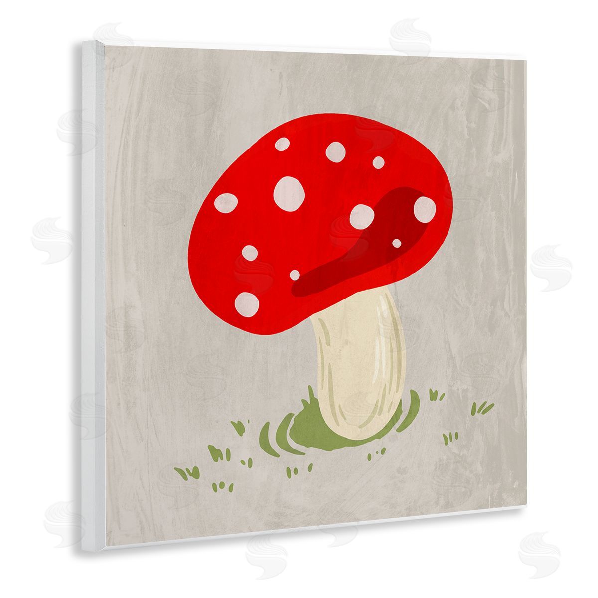 Ziwei Li Red Spotted Mushroom Wooden Wall Plaque Art Print