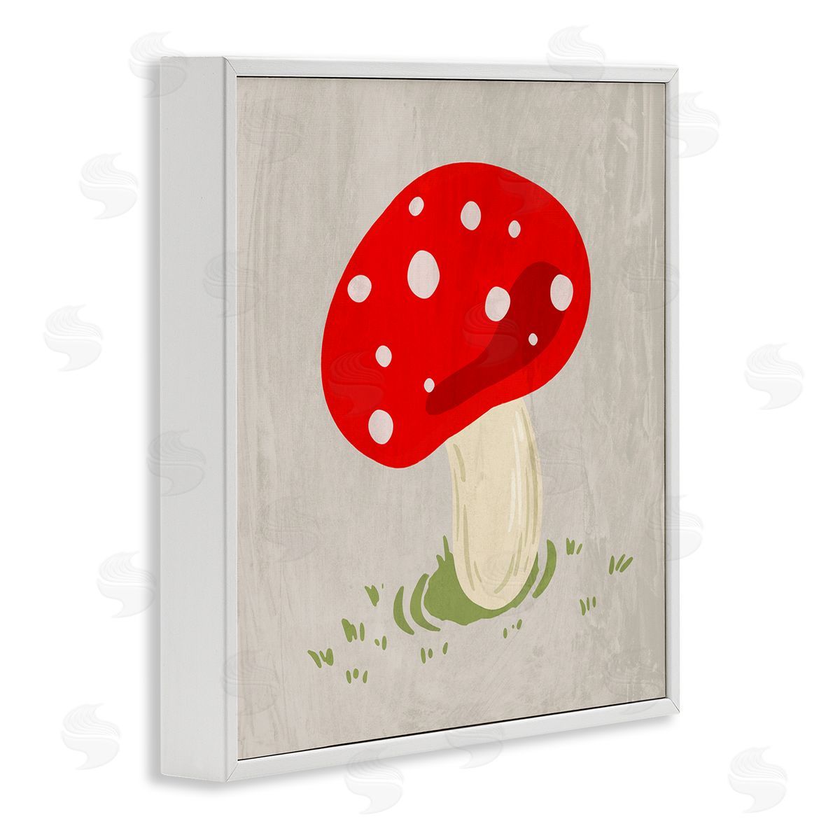 Ziwei Li Red Spotted Mushroom White Framed Glicee Wall Art Print
