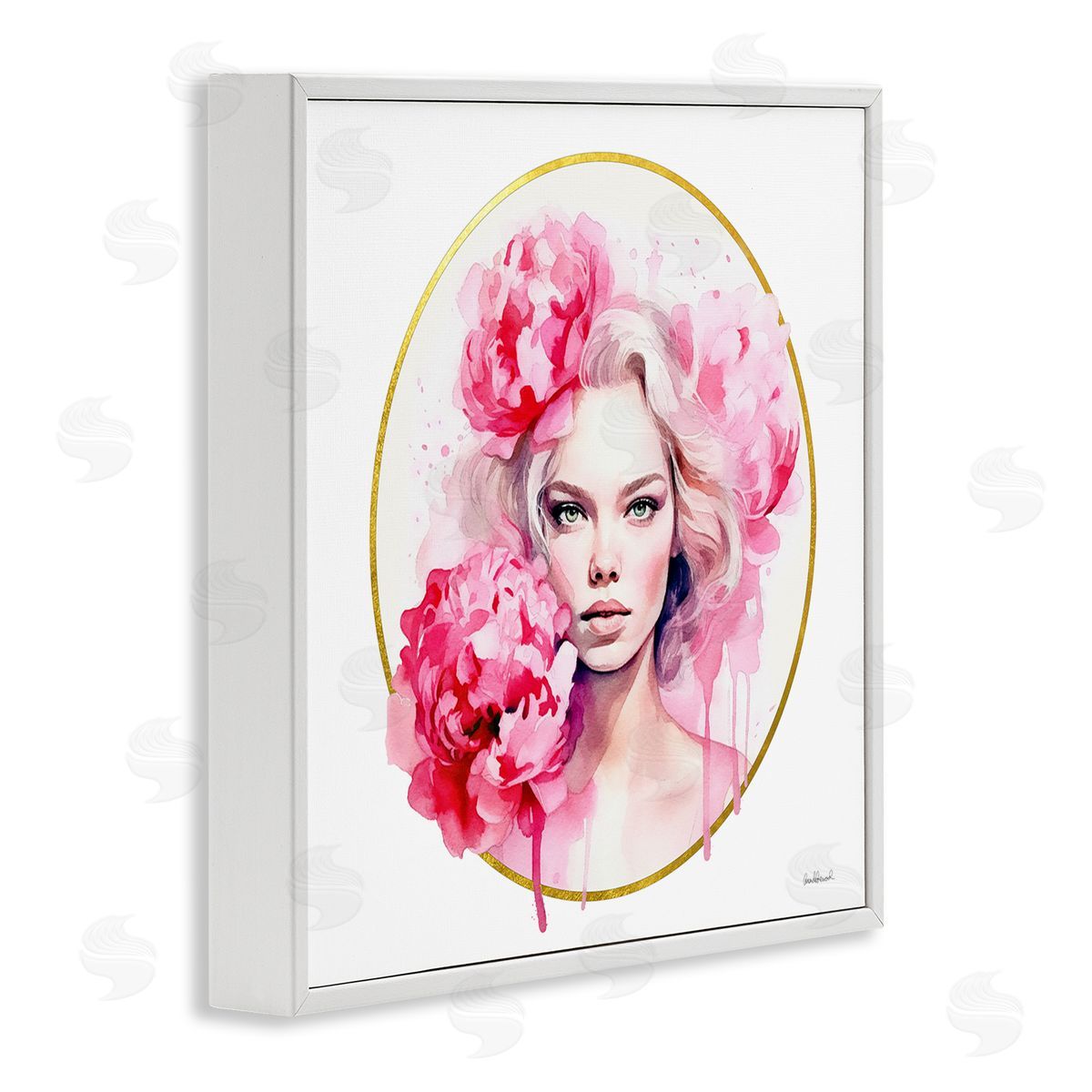 Amanda Greenwood Girl with Carnations Portrait White Framed Glicee Wall Art Print