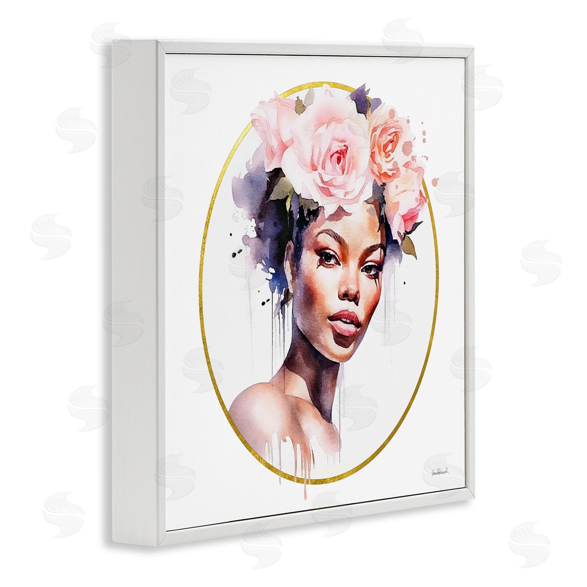 Amanda Greenwood Girl with Roses Portrait White Framed Glicee Wall Art Print
