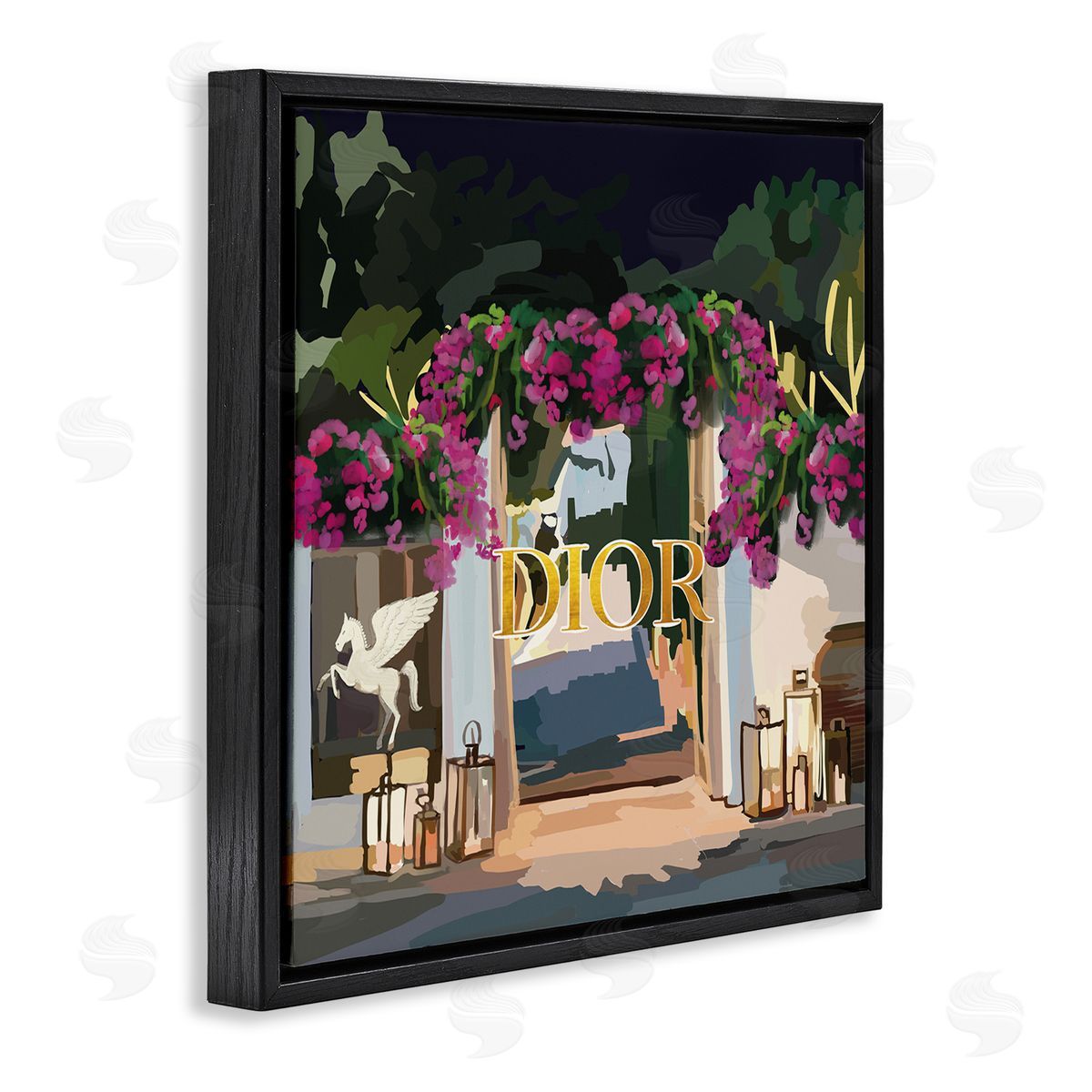 Amelia Noyes Fashion Shop Landscape Black Floating Frame Canvas Wall Art Print