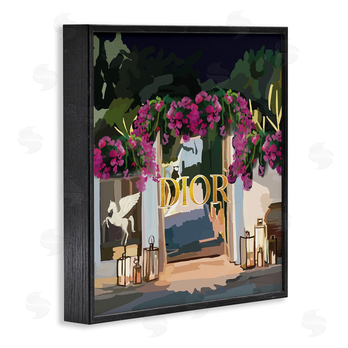 Amelia Noyes Fashion Shop Landscape Black Framed Glicee Wall Art Print