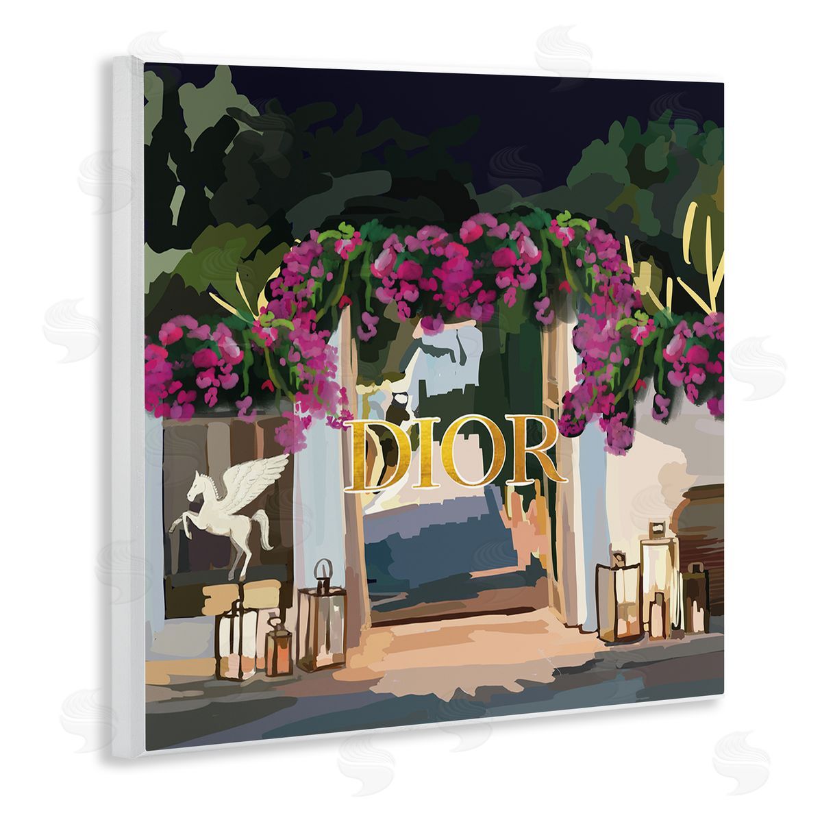 Amelia Noyes Fashion Shop Landscape Wooden Wall Plaque Art Print