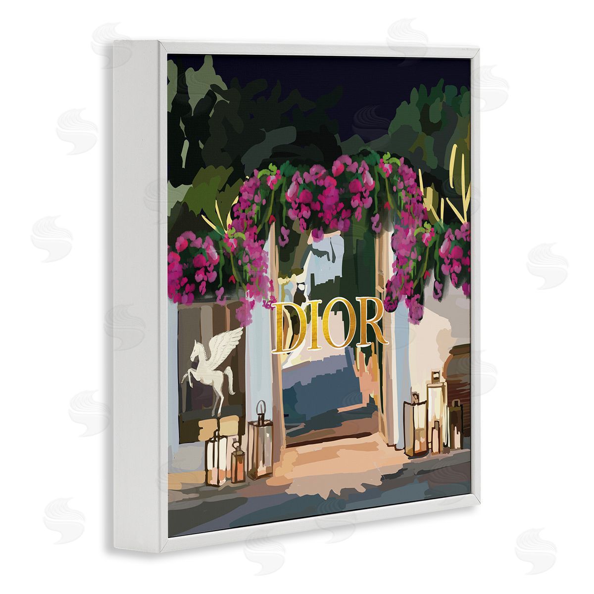 Amelia Noyes Fashion Shop Landscape White Framed Glicee Wall Art Print