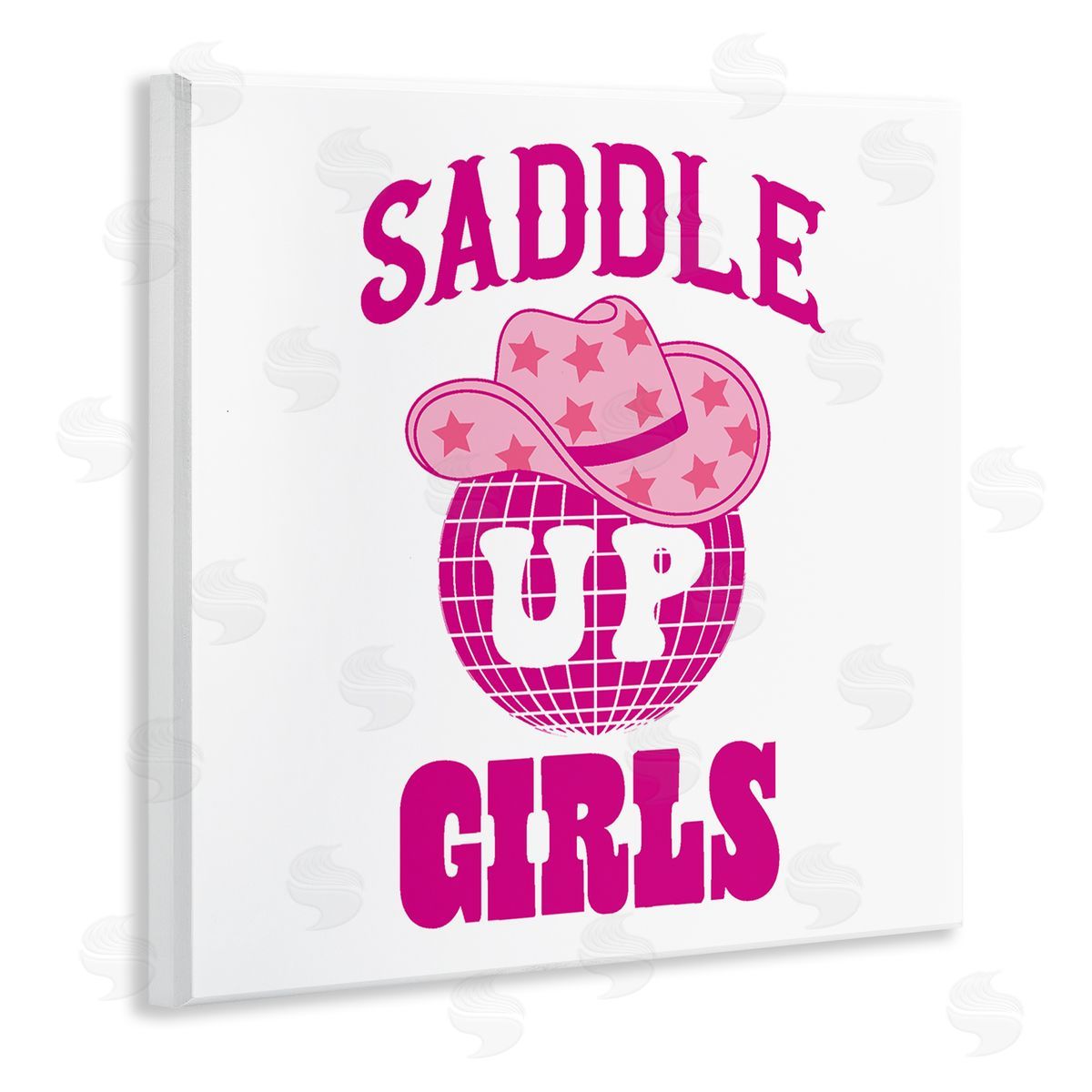 Emily Dumas Saddle Up Girls Phrase Wooden Wall Plaque Art Print