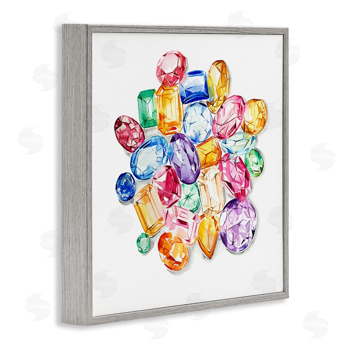 Enya Todd Luxury Fashion Gemstones Gray Framed Glicee Wall Art Print