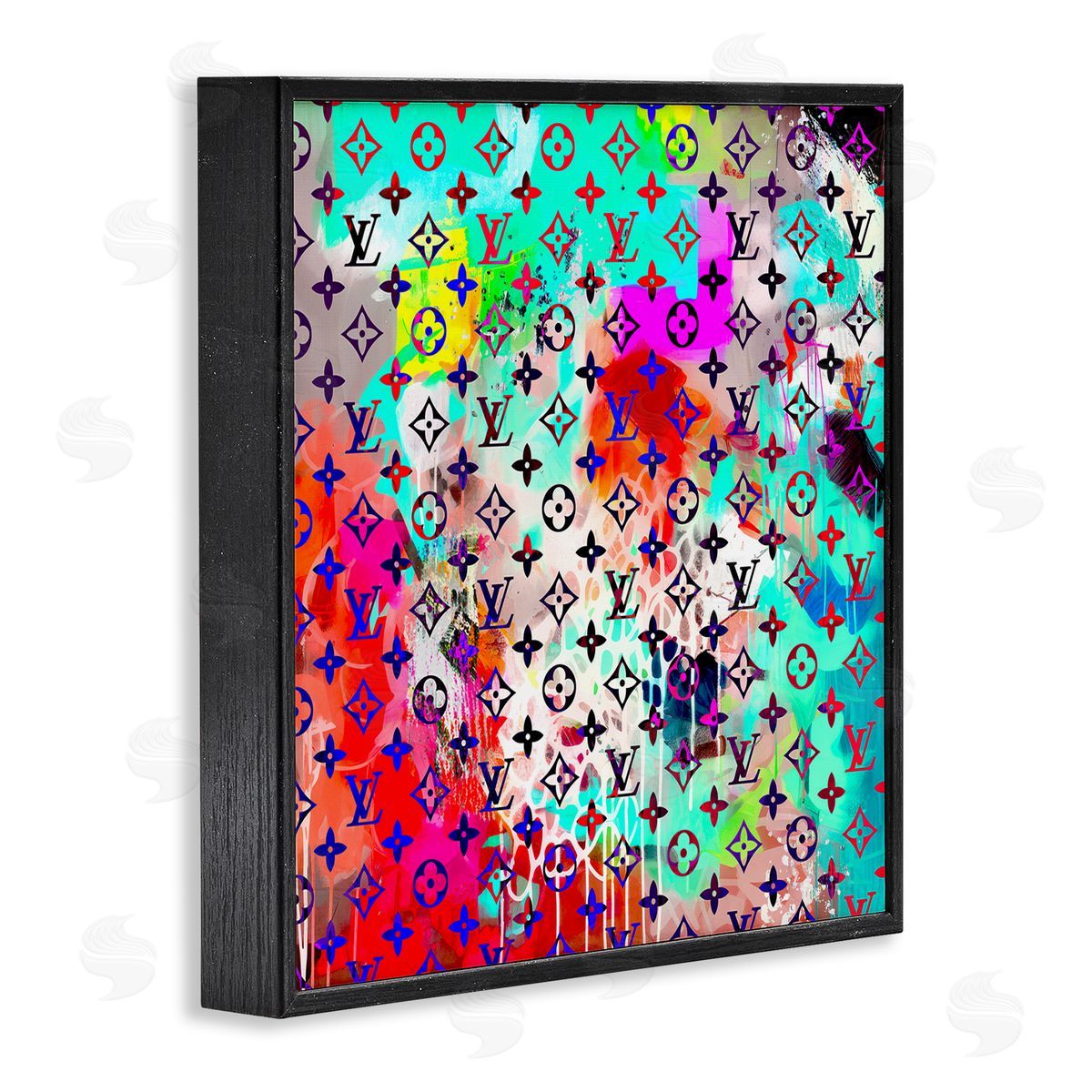 Ziwei Li Urban Glam Logo Pattern Black Framed Glicee Wall Art Print