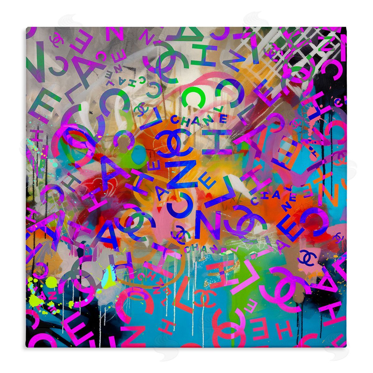 Ziwei Li Modern Glam Logos Stretched Canvas Wall Art Print
