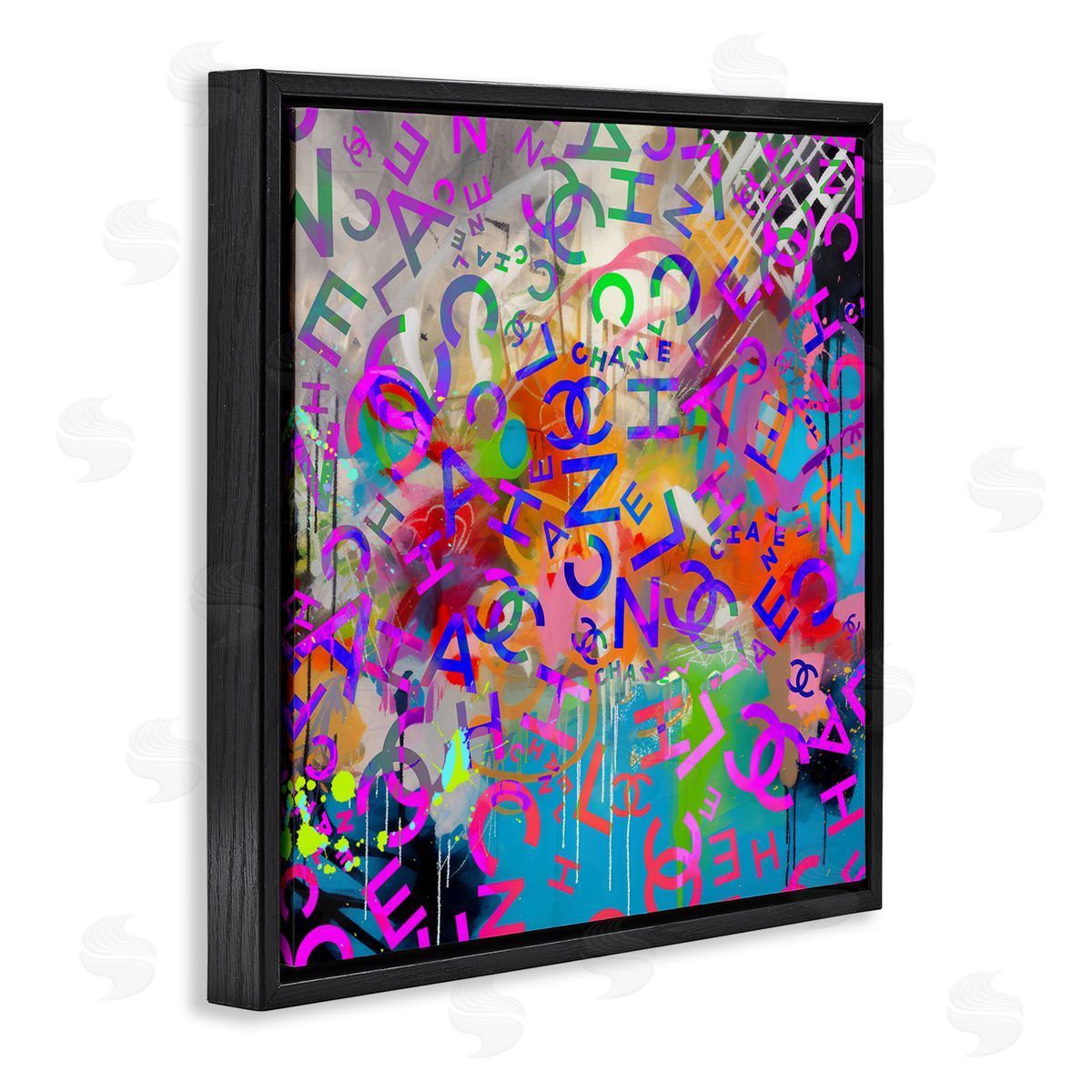 Ziwei Li Modern Glam Logos Black Floating Frame Canvas Wall Art Print