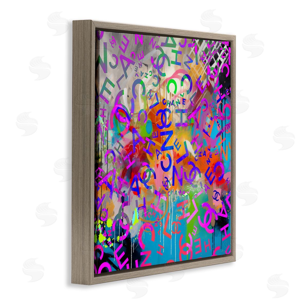 Ziwei Li Modern Glam Logos Brown Floating Frame Canvas Wall Art Print