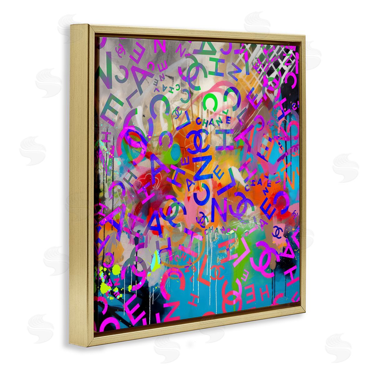 Ziwei Li Modern Glam Logos Gold Floating Frame Canvas Wall Art Print