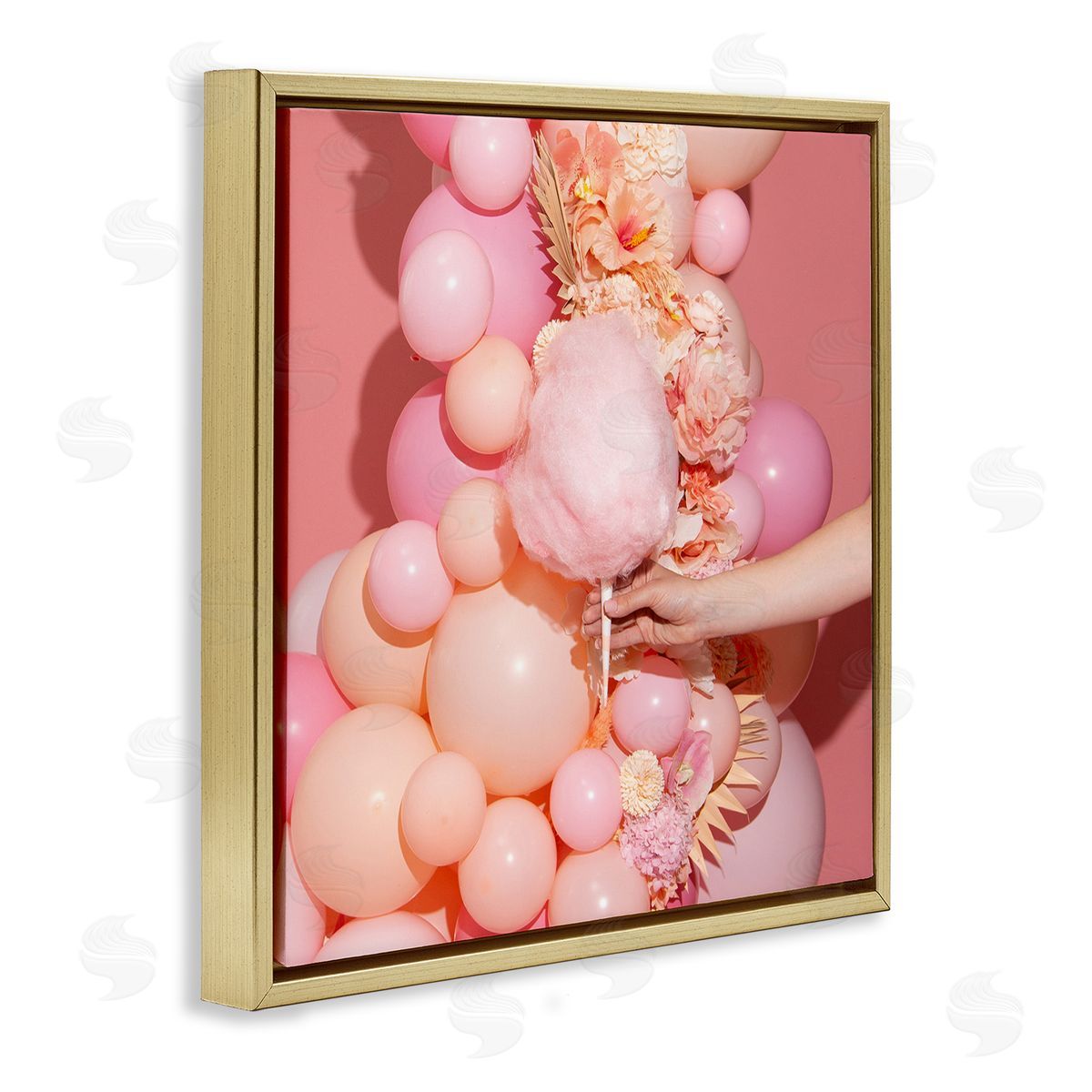 LISH Creative Cotton Candy & Balloons Gold Floating Frame Canvas Wall Art Print