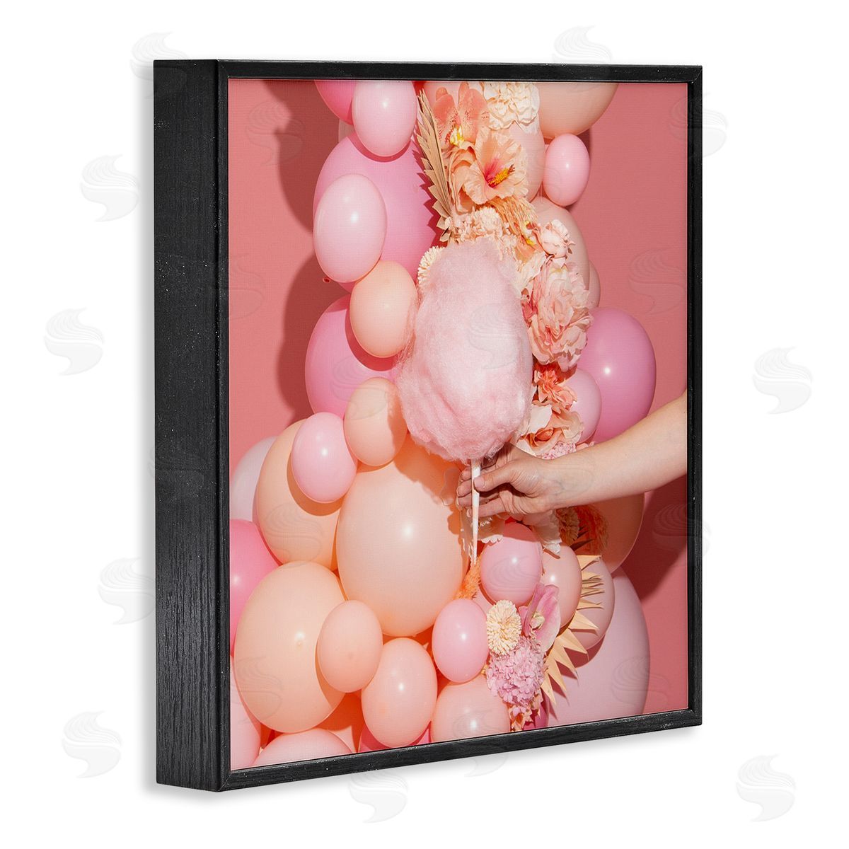 LISH Creative Cotton Candy & Balloons Black Framed Glicee Wall Art Print